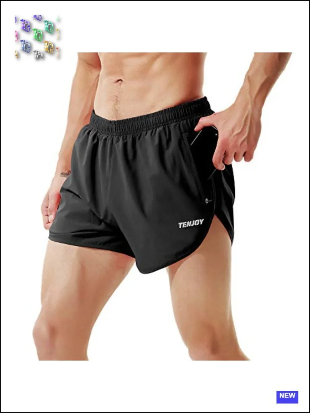 Men's Running Shorts 3 inch with Zipper Pockets Athletic Gym Workout